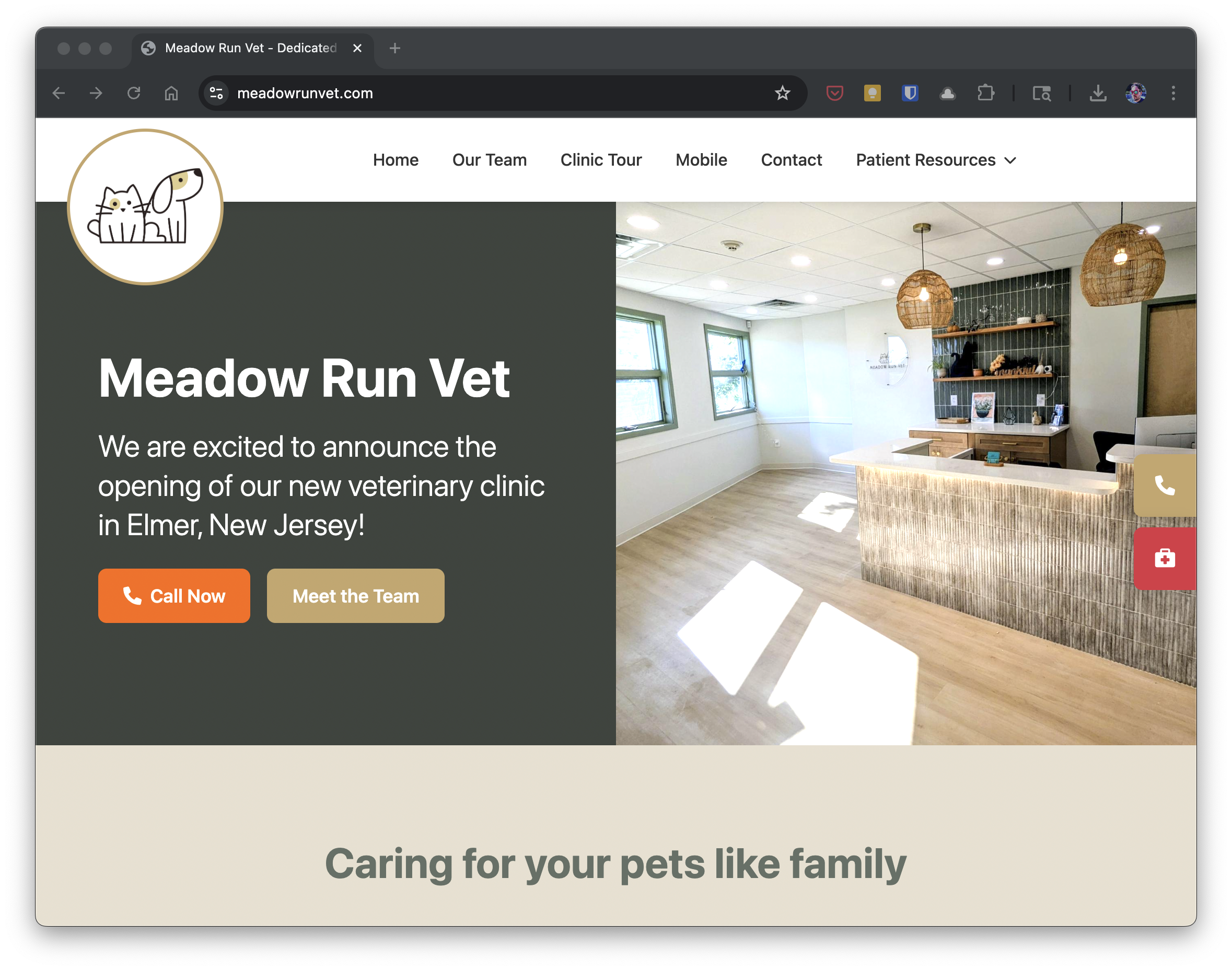 Meadow Run Veterinary Website