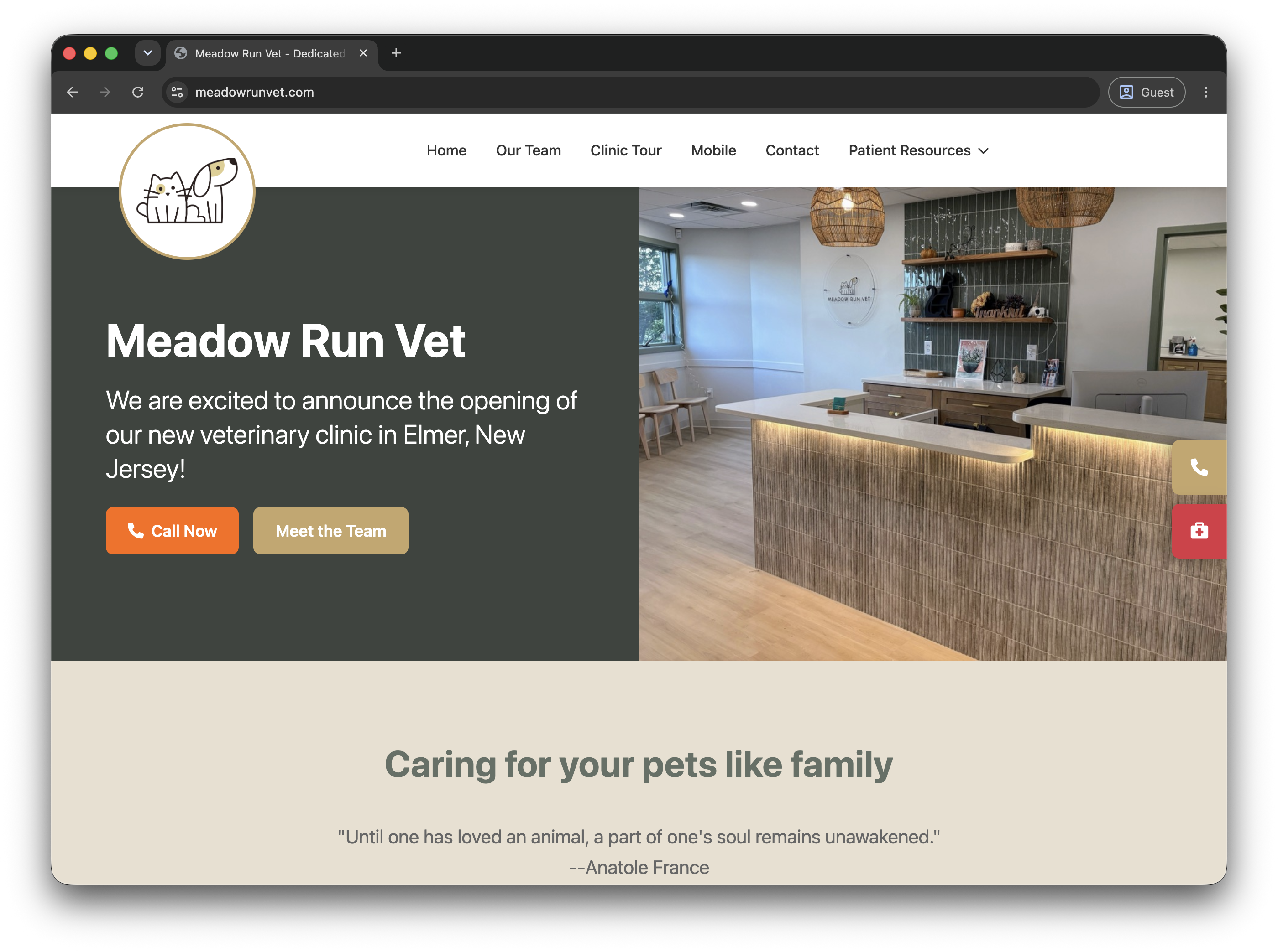 Meadow Run Veterinary Website