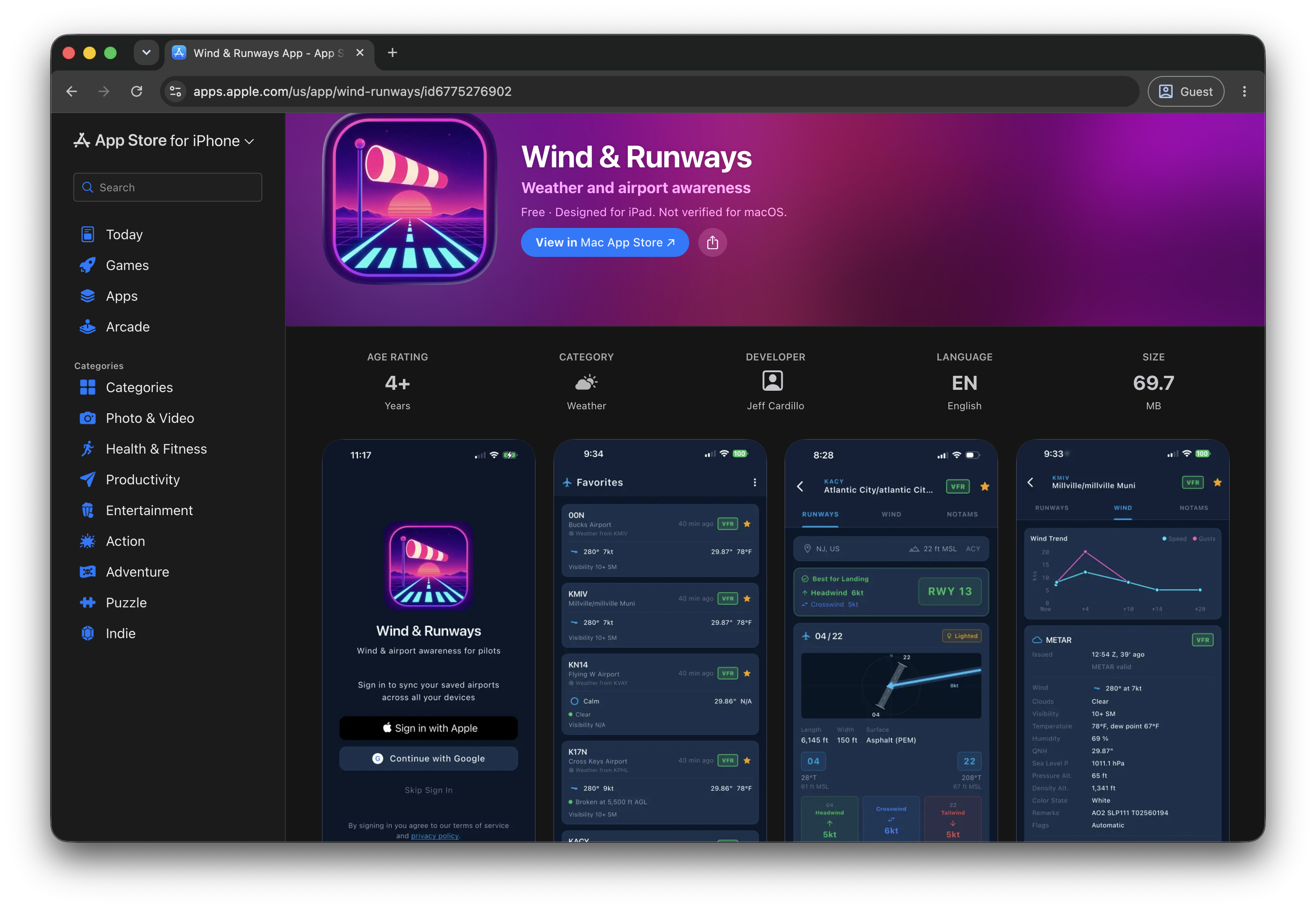 Wind and Runways App
